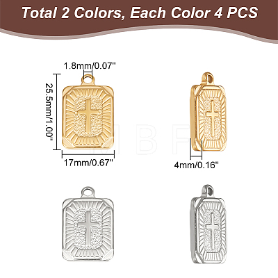 Unicraftale 8Pcs 2 Colors 304 Stainless Steel Pendants STAS-UN0042-20-1