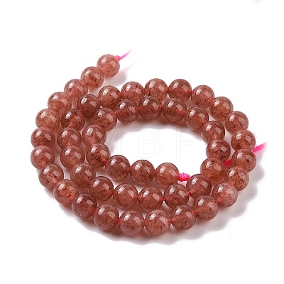 Natural Strawberry Quartz Beads Strands G-R435-03-8mm-1