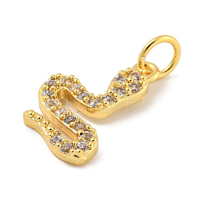 Rack Plating Brass Micro Pave Clear Cubic Zirconia Pendants KK-B093-02F-G-1