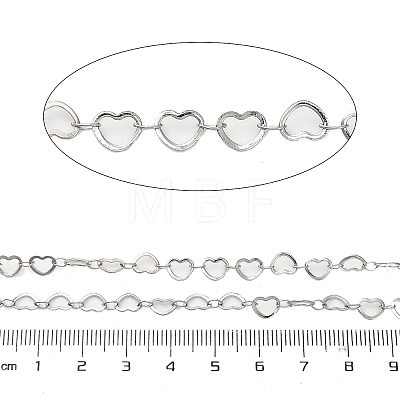 304 Stainless Steel Heart Link Chains CHS-A016-34B-P01-1