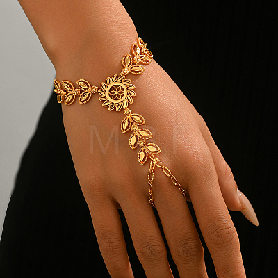 Vintage Brass Wheat Link Ring Bracelets AM3628-1