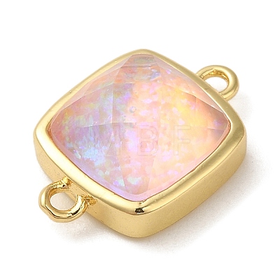 Synthetic Opal Connector Charms KK-S370-04G-02-1