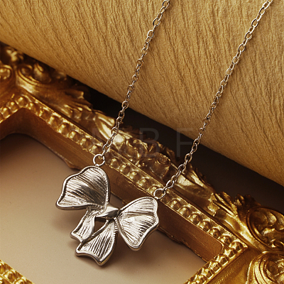 Fashionable Stainless Steel Butterfly Pendant Necklace for Women's Daily Wear TE0711-2-1