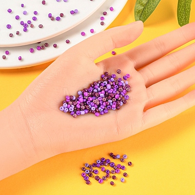 1900Pcs 5 Colors Baking Paint Glass Seed Beads SEED-YW0001-76E-1