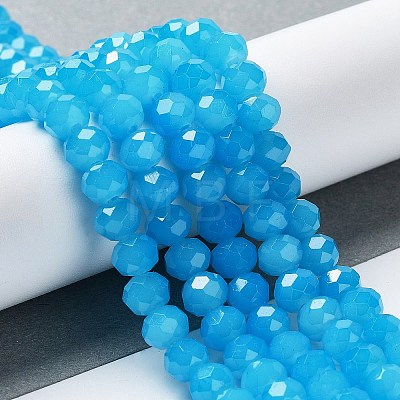 Baking Painted Imitation Jade Glass Bead Strands DGLA-A034-J6MM-A13-1