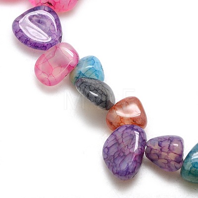 Natural Nuggets Crackle Agate Beads Strands G-P032-06-1