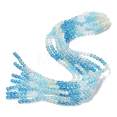 Electroplate Glass Beads Strands EGLA-D300-06-6mm-17-1