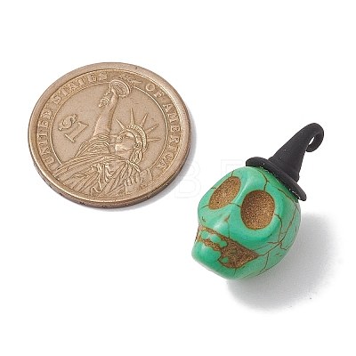 Halloween Theme Dyed Synthetic Turquoise Pendants PALLOY-JF02658-1