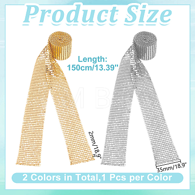 2Pcs 2 Colors Sparkle Aluminum Sequins Neckties for Women NJEW-HY0002-21-1