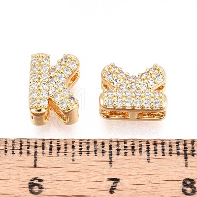 Brass Micro Pave Clear Cubic Zirconia Beads KK-T071-17G-K-1