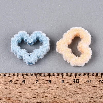 Flocking Opaque Acrylic Heart Beads OACR-T030-07M-1