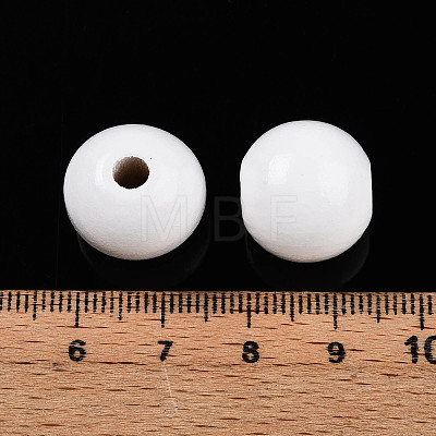 Painted Natural Wood Beads WOOD-A018-16mm-19-1