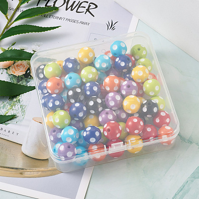 Cheriswelry 80Pcs 8 Colors Opaque Resin Beads RESI-CW0001-06B-1