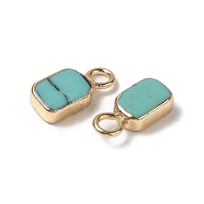 Synthetic Turquoise Rectangle Charms G-Q169-07G-12-1