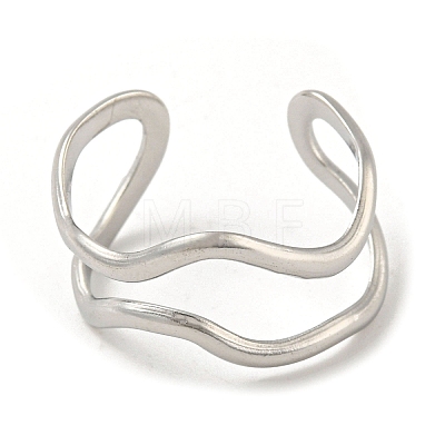 304 Stainless Steel Open Cuff Ring RJEW-C067-13P-1
