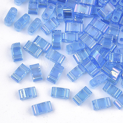 2-Hole Transparent Glass Seed Beads LS-SEED-T004-04B-01-1