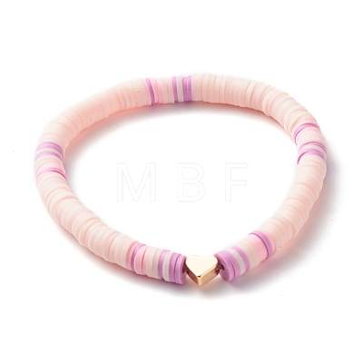 Synthetic Hematite & Polymer Clay Heishi Beads Stretch Bracelets Set BJEW-JB07380-1