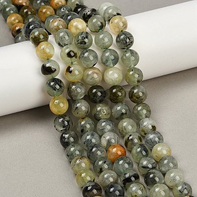 Natural Prehnite Beads Strands G-P322-48-10mm-01-1
