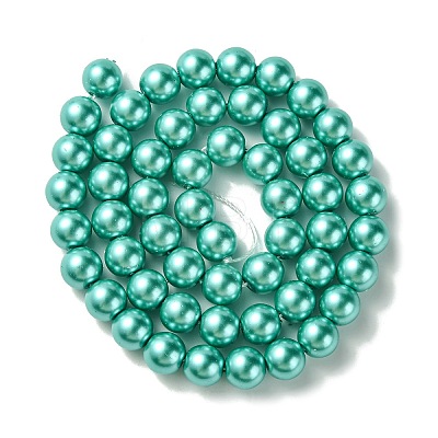 Eco-Friendly Dyed Glass Pearl Round Beads Strands HY-A008-8mm-RB073-1