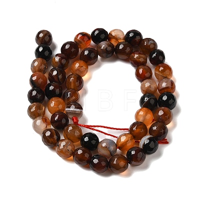 Dyed & Heated Natural Banded Agate Beads Strands G-P539-F01-02-1