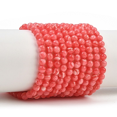 Dyed Synthetic Rhodochrosite Beads Strands GG-CBA0389-A03-4mm-1