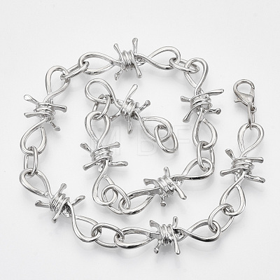Alloy Barb Wire Necklaces X-NJEW-R254-01A-P-1
