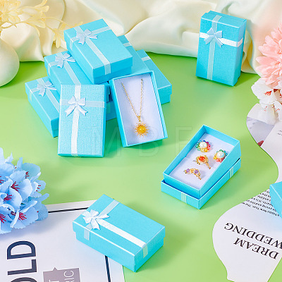 Rectangle Paper Jewelry Storage Gift Boxes with Bowknot CON-TAC0014-09B-1