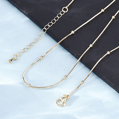 2.5MM Brass Ball Snake Chain Necklaces for Women Men KK-P302-03G-1