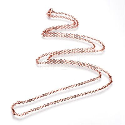 Iron Rolo Chains Necklace Making MAK-R015-60cm-R-1