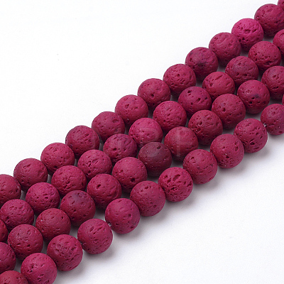 Synthetic Lava Rock Beads Strands G-S247-10mm-M-1-1