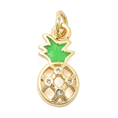 Brass Pave Clear Cubic Zirconia Pendants KK-G554-12G-1