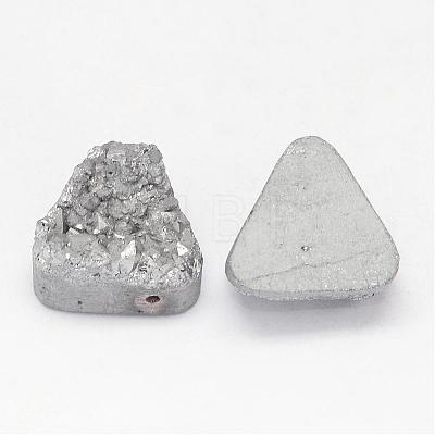 Electroplated Natural Druzy Quartz Crystal Beads G-G888-06D-1