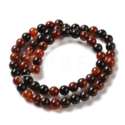 Natural Agate Beads Strands G-G390-6mm-06-1