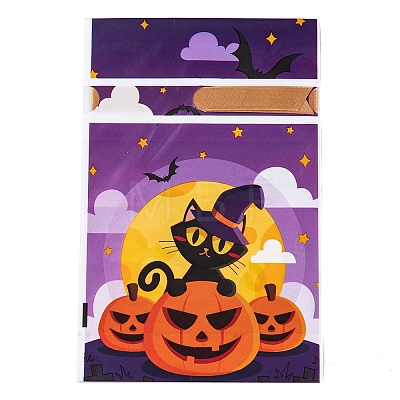 50Pcs Rectangle Halloween Candy Plastic Bags ABAG-U001-01K-1