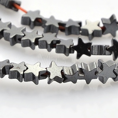 Star Non-magnetic Synthetic Hematite Beads Strands G-P061-23-1