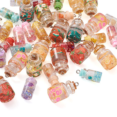 Glass Bottle Pendants DIY-TA0008-83-1