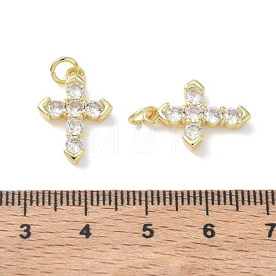 Easter Religion Brass Micro Pave Clear Cubic Zirconia Pendants KK-T085-18B-G-1