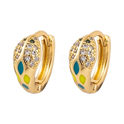 Brass Micro Pave Cubic Zirconia Earrings EJEW-E309-03G-1