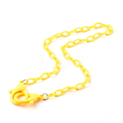 13Pcs 13 Colors Personalized ABS Plastic Cable Chain Necklaces NJEW-JN03483-1
