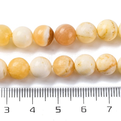 Natural Yellow Jade Beads Strands G-F591-17-8MM-1