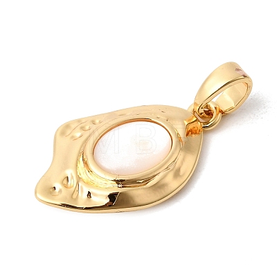 Natural White Shell Pendants KK-Z149-18G-1