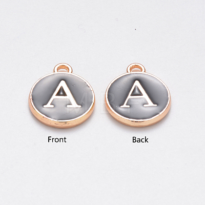 Initial Letter A~Z Alphabet Enamel Charms ENAM-X0018-05-1