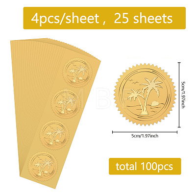 Self Adhesive Gold Foil Embossed Stickers DIY-WH0575-060-1