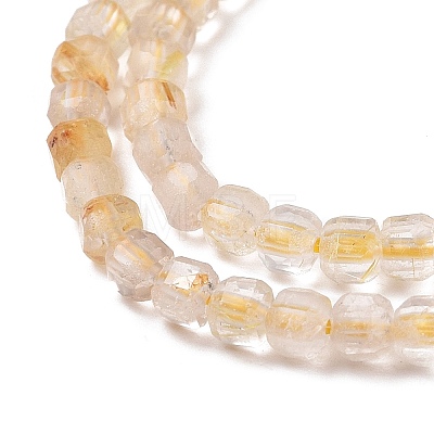 Natural Gold Rutilated Quartz Beads Strands G-C009-B17-1