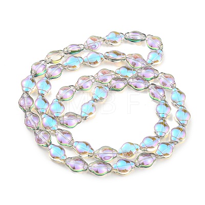 Electroplate Transparent Glass Beads Strands EGLA-G037-12A-FR01-1