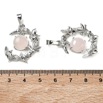 Natural Rose Quartz Pendants G-B194-01P-09-1