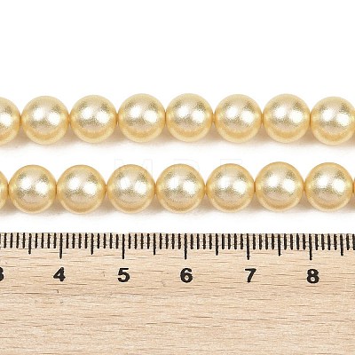 Frosted Glass Pearl Beads Strands GLAA-A044-08A-03-1
