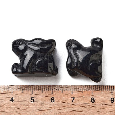 Natural Obsidian Carved Figurines DJEW-L023-E14-1