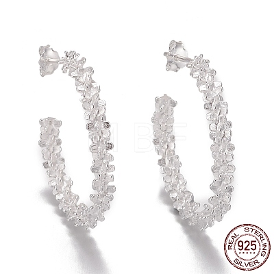 925 Sterling Silver Half Hoop Earrings EJEW-F265-07S-1