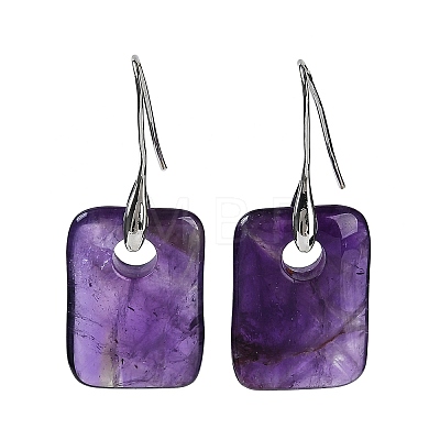 Natural Amethyst Dangle Earrings EJEW-C119-02P-10-1